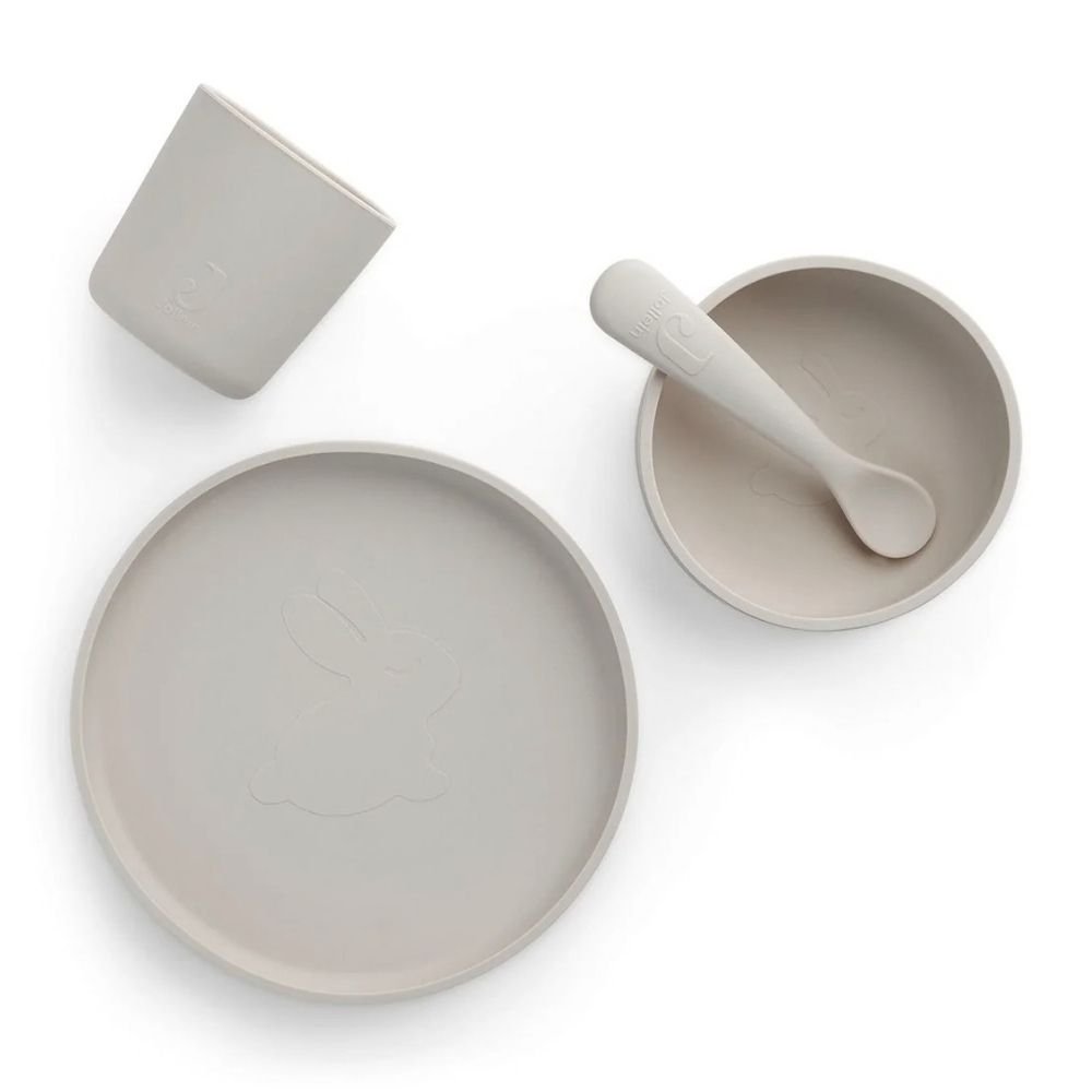 Jollein. Children's Dinner Set Silicone / Σετ Φαγητού Σιλικόνης για Παιδιά – Nougat – 4 Τεμάχια - Image 4